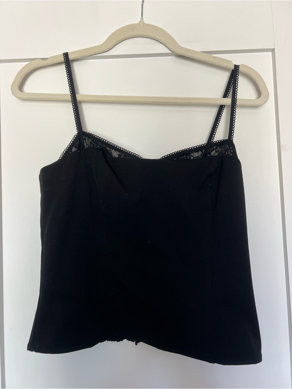 Steve Madden Black Lace-Trim Camisole